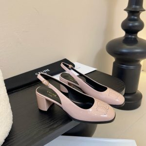 CELINE LILY PERFORATED TRIOMPHE SLINGBACK IN PATENT BLUSH 362154582C 02BH