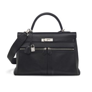 HERMES SWIFT KELLY LAKIS 35 BLACK 25CM