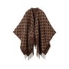 GUCCI GG WOOL JACQUARD CAPE BROWN AND BEIGE 140CM 817831 3G200 2579