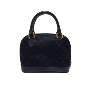 LOUIS VUITTON ALMA DENIM BLACK 24CM