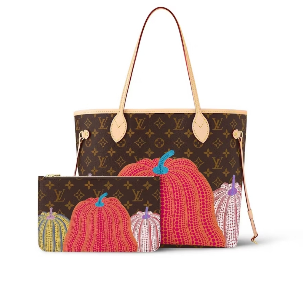 LOUIS VUITTON X YAYOI KUSAMA NEVERFULL MM MONOGRAM PUMPKIN DOTS RED 31CM LOUIS VUITTON X YAYOI KUSAMA NEVERFULL MM MONOGRAM PUMPKIN DOTS RED 31CM