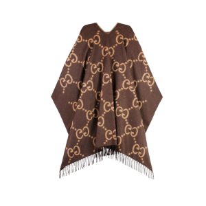 GUCCI CASHMERE PONCHO BROWN 120CM