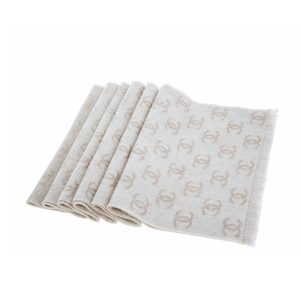 CHANEL 24B FULL CC SCARF BEIGE AND MILK TEA 180CM