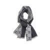 CHANEL 24B FULL CC SCARF GREY AND BLACK 180CM