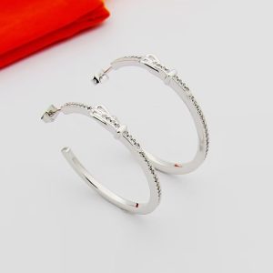 HERMES ETRIVIERE DANGLE EARRINGS WHITE GOLD