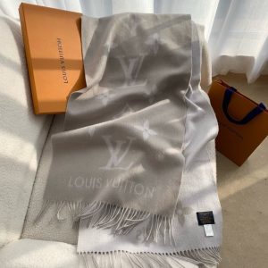 LOUIS VUITTON REYKJAVIK SCARF GREY 180CM M78909