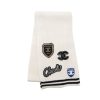 CHANEL 24B CASHMERE KNITTED BADGE SCARF WHITE 180CM