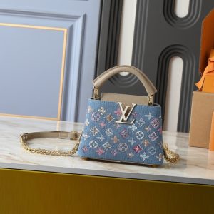 LOUIS VUITTON CAPUCINES MINI DENIM BLUE 21CM M12947