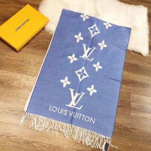 LOUIS VUITTON REYKJAVIK SCARF BLUE DENIM 180CM