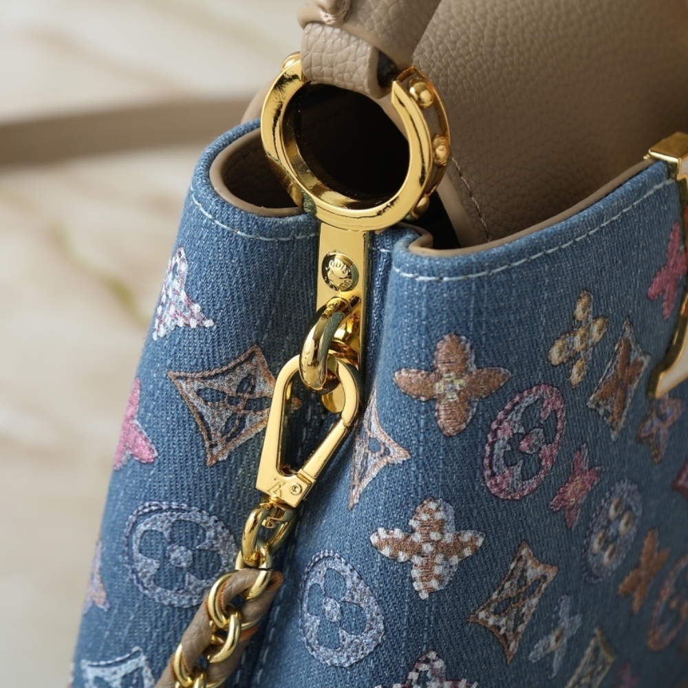 LOUIS VUITTON CAPUCINES MINI DENIM BLUE 21CM M12947 LOUIS VUITTON CAPUCINES MINI DENIM BLUE 21CM M12947