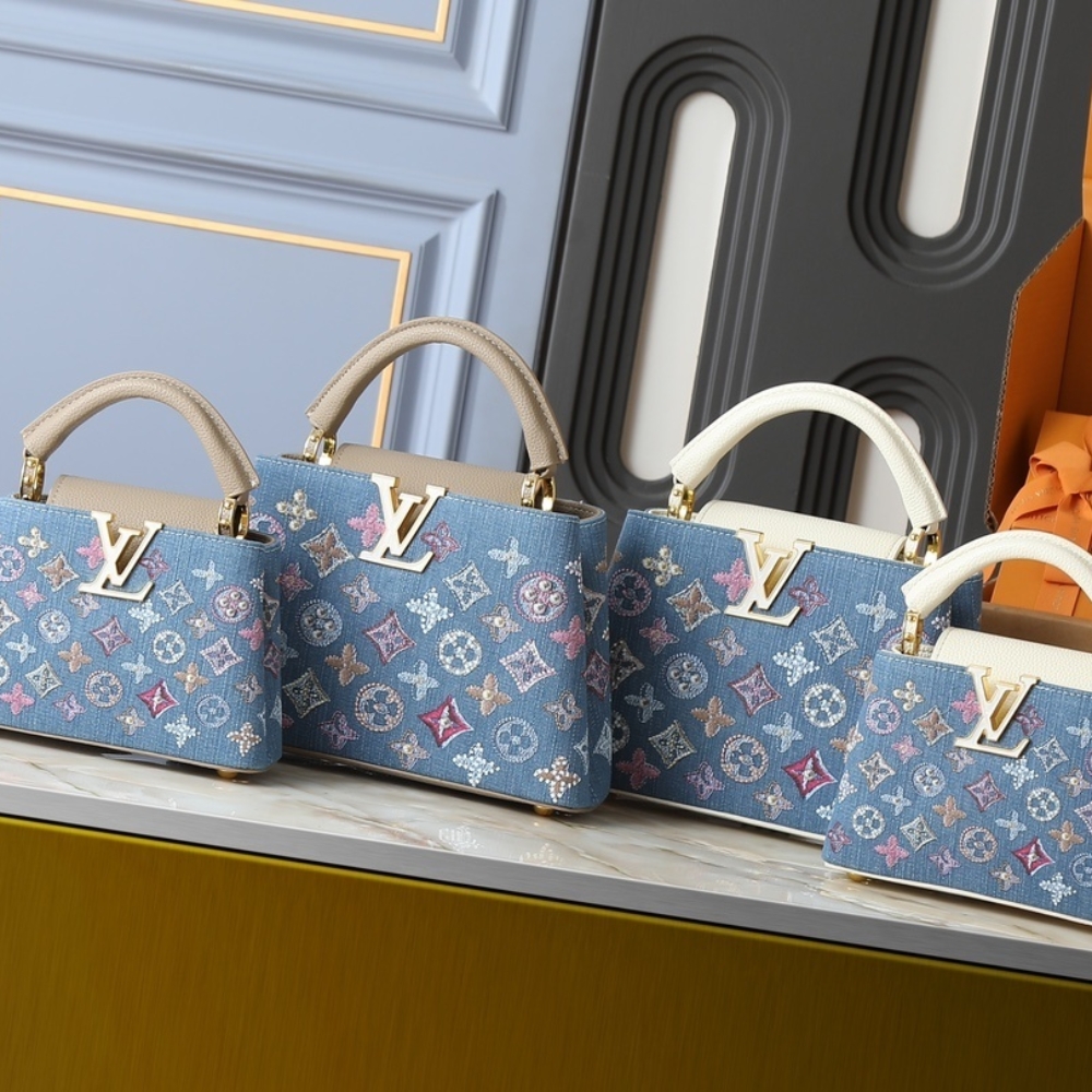 LOUIS VUITTON CAPUCINES MINI DENIM BLUE 21CM M12947 LOUIS VUITTON CAPUCINES MINI DENIM BLUE 21CM M12947