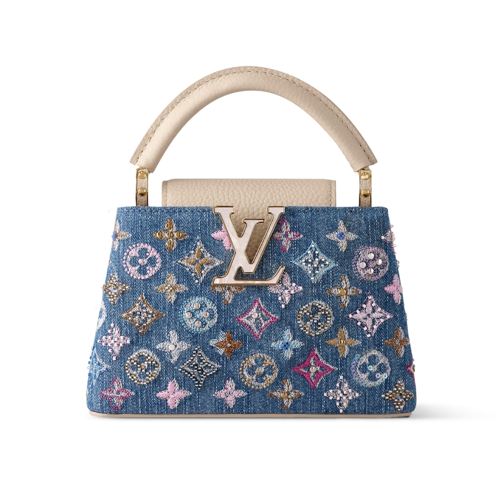 LOUIS VUITTON CAPUCINES MINI DENIM BLUE 21CM M12947 LOUIS VUITTON CAPUCINES MINI DENIM BLUE 21CM M12947