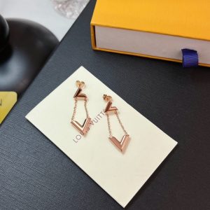 LOUIS VUITTON LV VOLT UPSIDE DOWN EARRINGS PINK GOLD
