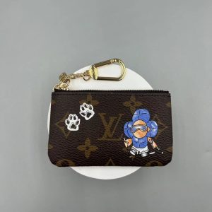 LOUIS VUITTON KEY POUCH MONOGRAM BLUE FROST 12CM M15341