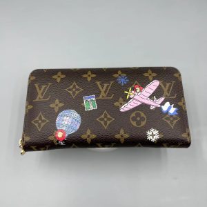 LOUIS VUITTON ZIPPY WALLET MONOGRAM SNOWY PEARL 19CM M26256
