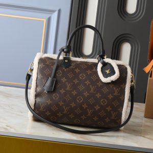 LOUIS VUITTON SPEEDY SOFT 30 TEDDY MONOGRAM BROWN 30CM