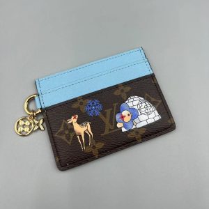 LOUIS VUITTON LV CHARMS CARD HOLDER MONOGRAM BLUE FROST 10CM M15324