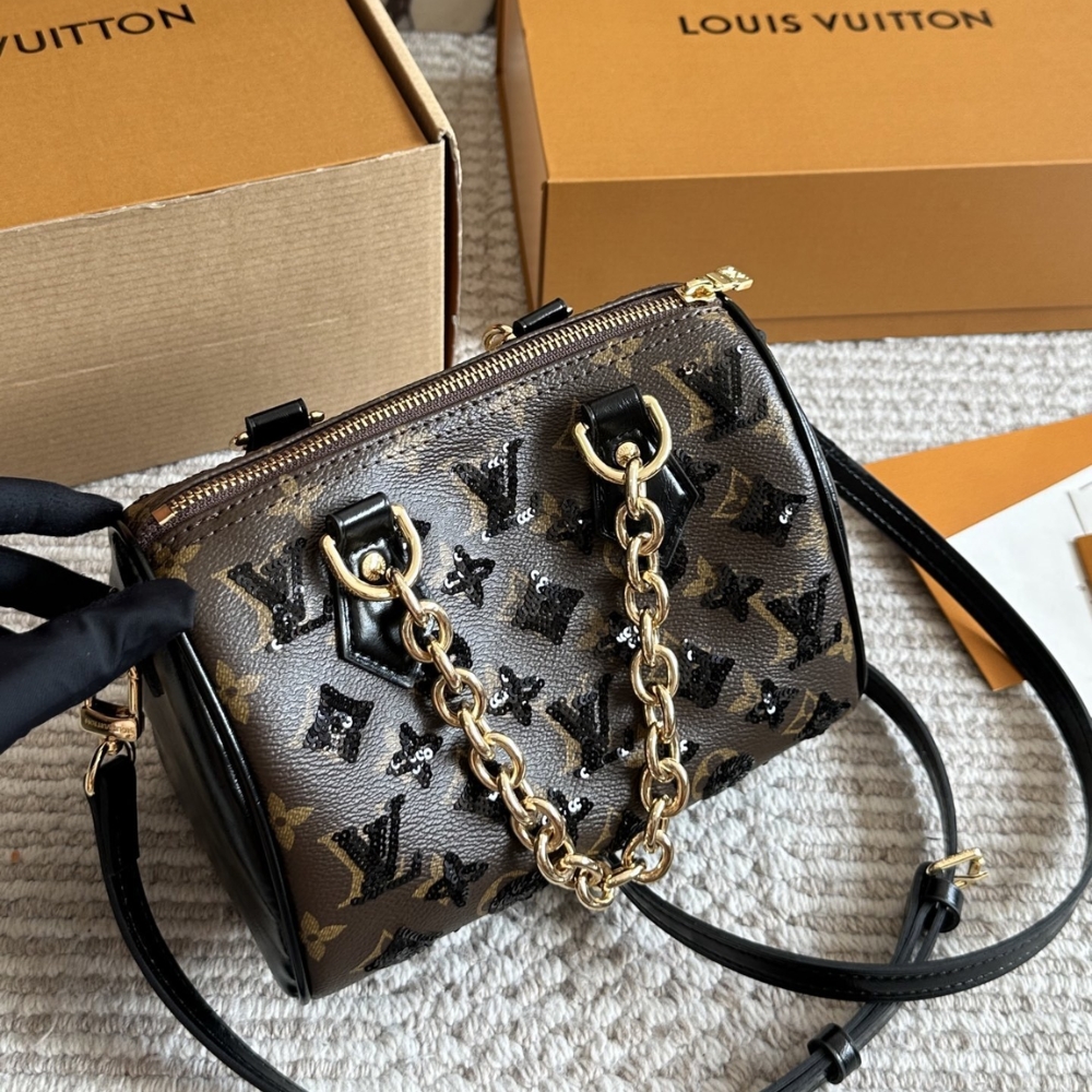 LOUIS VUITTON SPEEDY BANDOULIERE 20 MONOGRAM CANVAS BROWN 20CM LOUIS VUITTON SPEEDY BANDOULIERE 20 MONOGRAM CANVAS BROWN 20CM