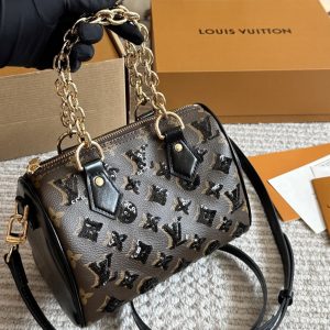 LOUIS VUITTON SPEEDY BANDOULIERE 20 MONOGRAM CANVAS BROWN 20CM