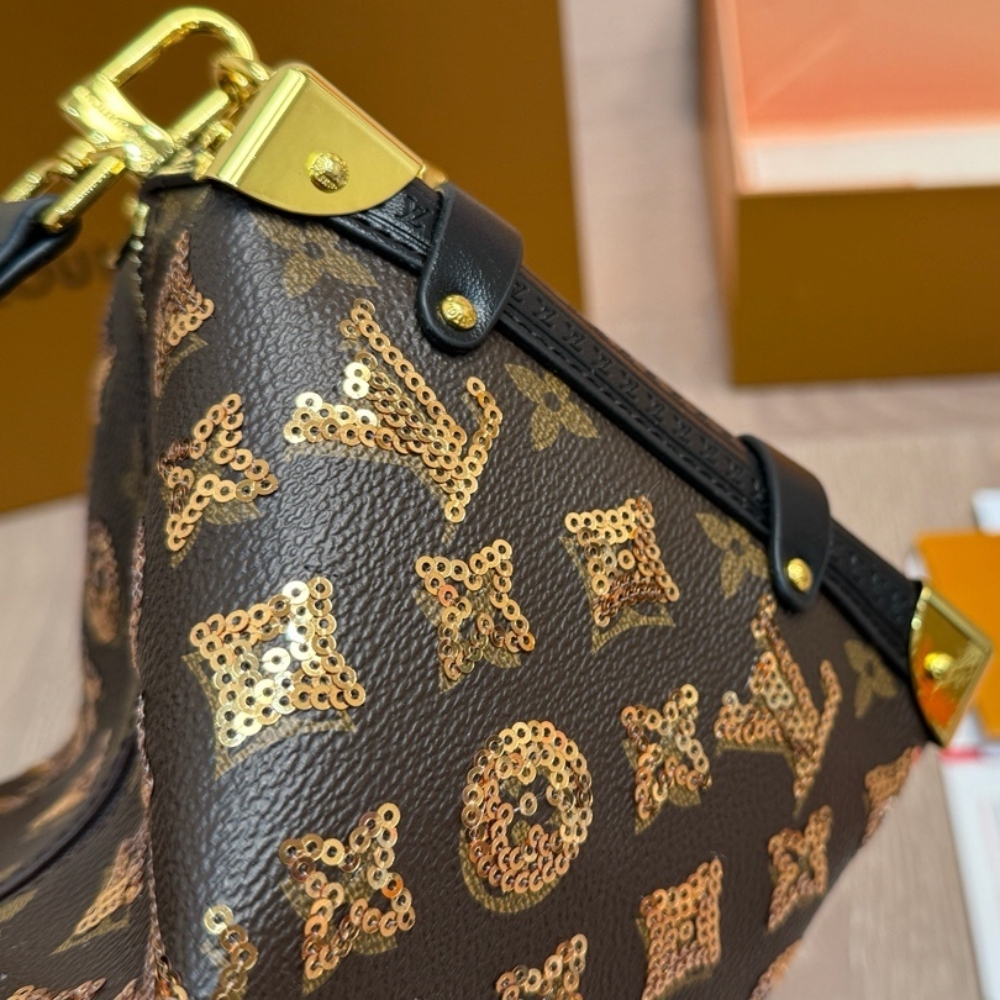 LOUIS VUITTON SIDE TRUNK MM MONOGRAM CANVAS BROWN 23CM LOUIS VUITTON SIDE TRUNK MM MONOGRAM CANVAS BROWN 23CM