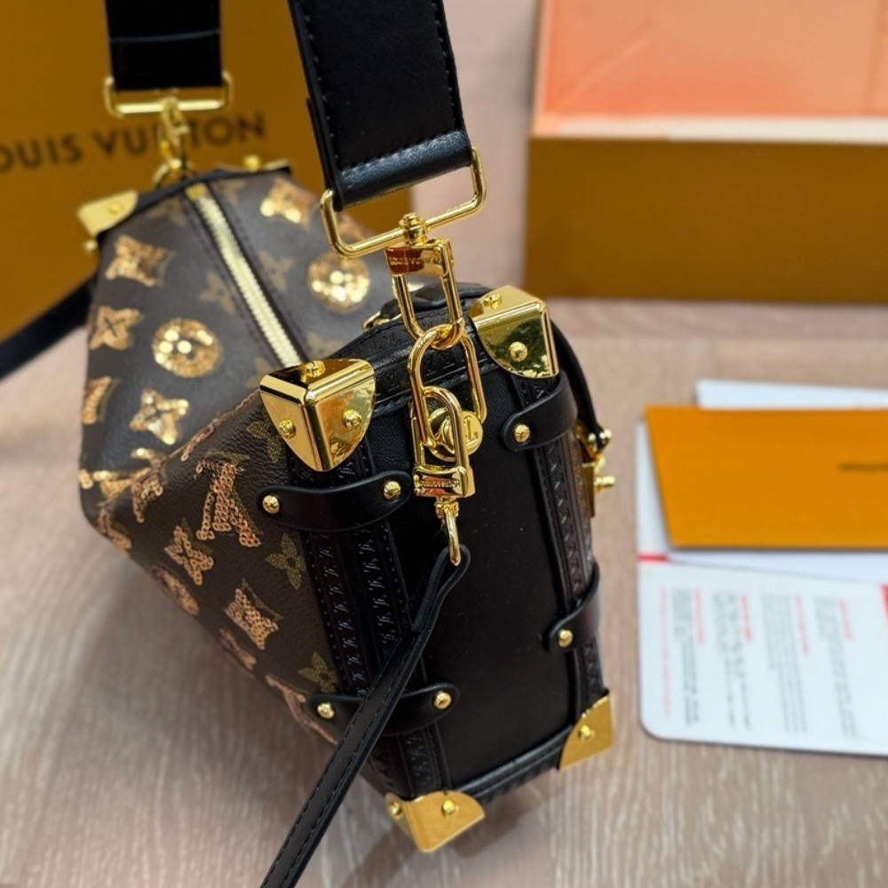 LOUIS VUITTON SIDE TRUNK MM MONOGRAM CANVAS BROWN 23CM LOUIS VUITTON SIDE TRUNK MM MONOGRAM CANVAS BROWN 23CM