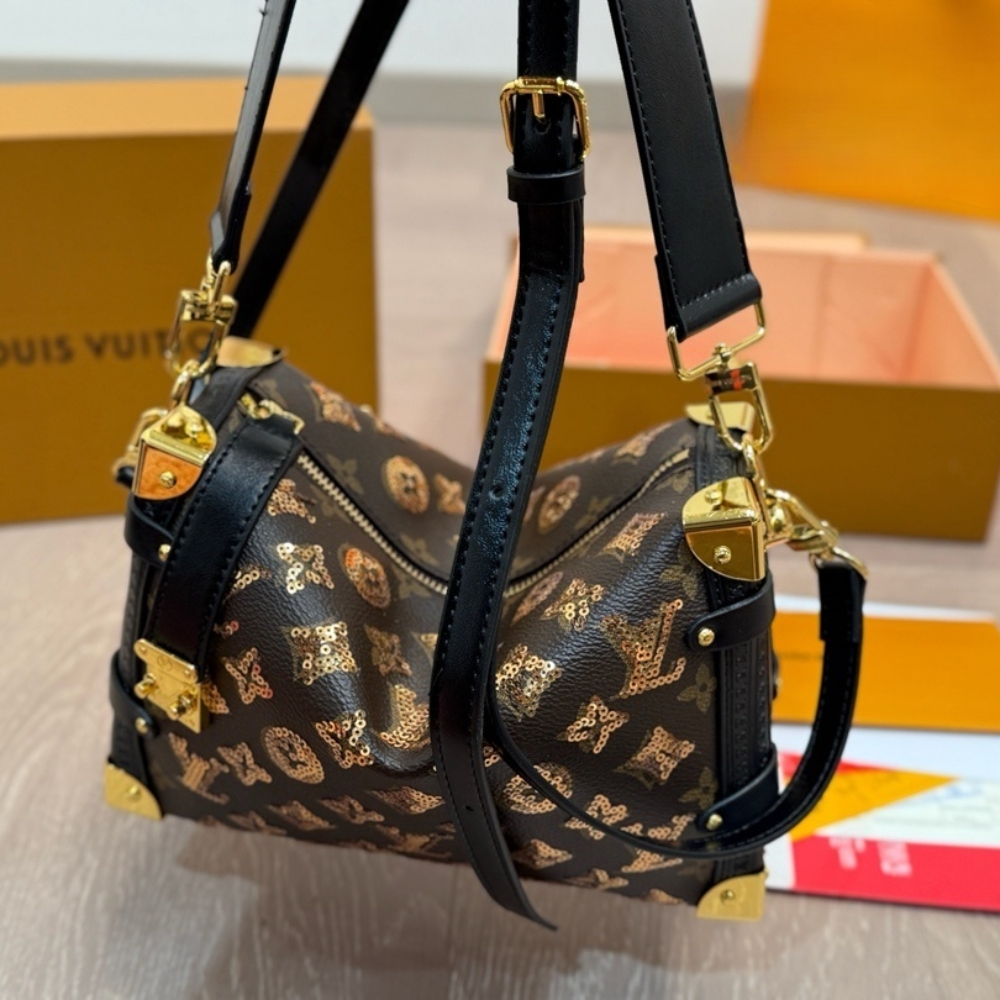 LOUIS VUITTON SIDE TRUNK MM MONOGRAM CANVAS BROWN 23CM LOUIS VUITTON SIDE TRUNK MM MONOGRAM CANVAS BROWN 23CM