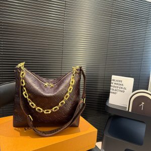 LOUIS VUITTON COUSSIN HOBO MM CHOCOLAT 30CM