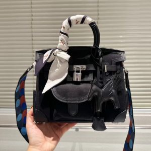 HERMES BIRKIN CARGO 25 TRAVEL BAG BLACK TOILE GOELAND 25CM