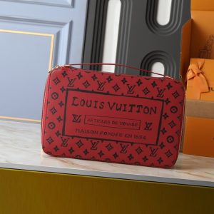 LOUIS VUITTON PACKING CUBE GM MONOGRAM RED 34CM