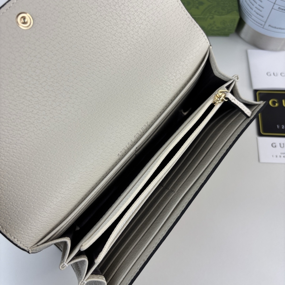 GUCCI OPHIDIA CONTINENTAL WALLET WHITE GG SUPREME 19CM GUCCI OPHIDIA CONTINENTAL WALLET WHITE GG SUPREME 19CM