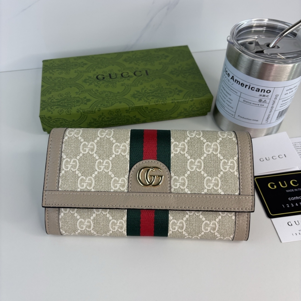 GUCCI OPHIDIA CONTINENTAL WALLET BEIGE AND WHITE GG SUPREME GUCCI OPHIDIA CONTINENTAL WALLET BEIGE AND WHITE GG SUPREME