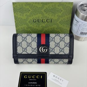 GUCCI OPHIDIA CONTINENTAL WALLET BLACK GG SUPREME