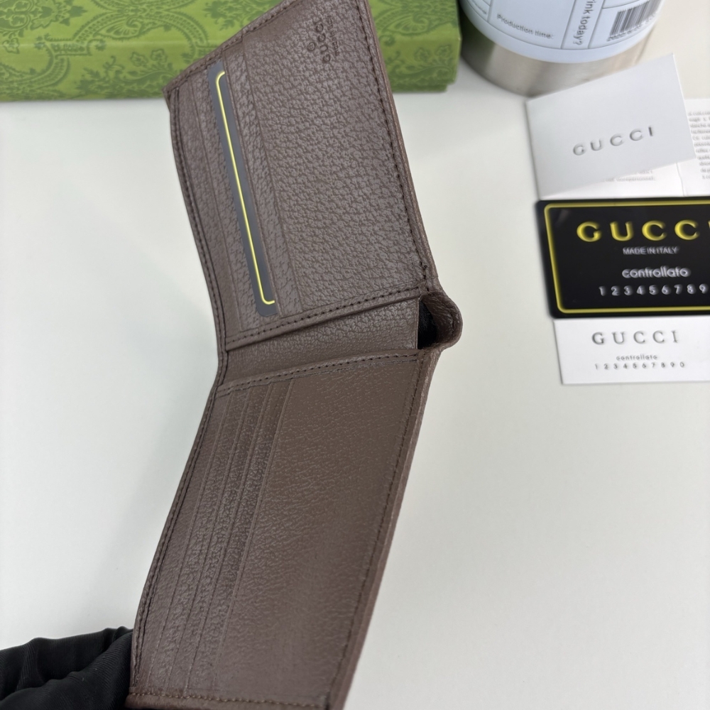 GUCCI OPHIDIA BI FOLD WALLET BEIGE AND DARK BROWN 11CM GUCCI OPHIDIA BI FOLD WALLET BEIGE AND DARK BROWN 11CM