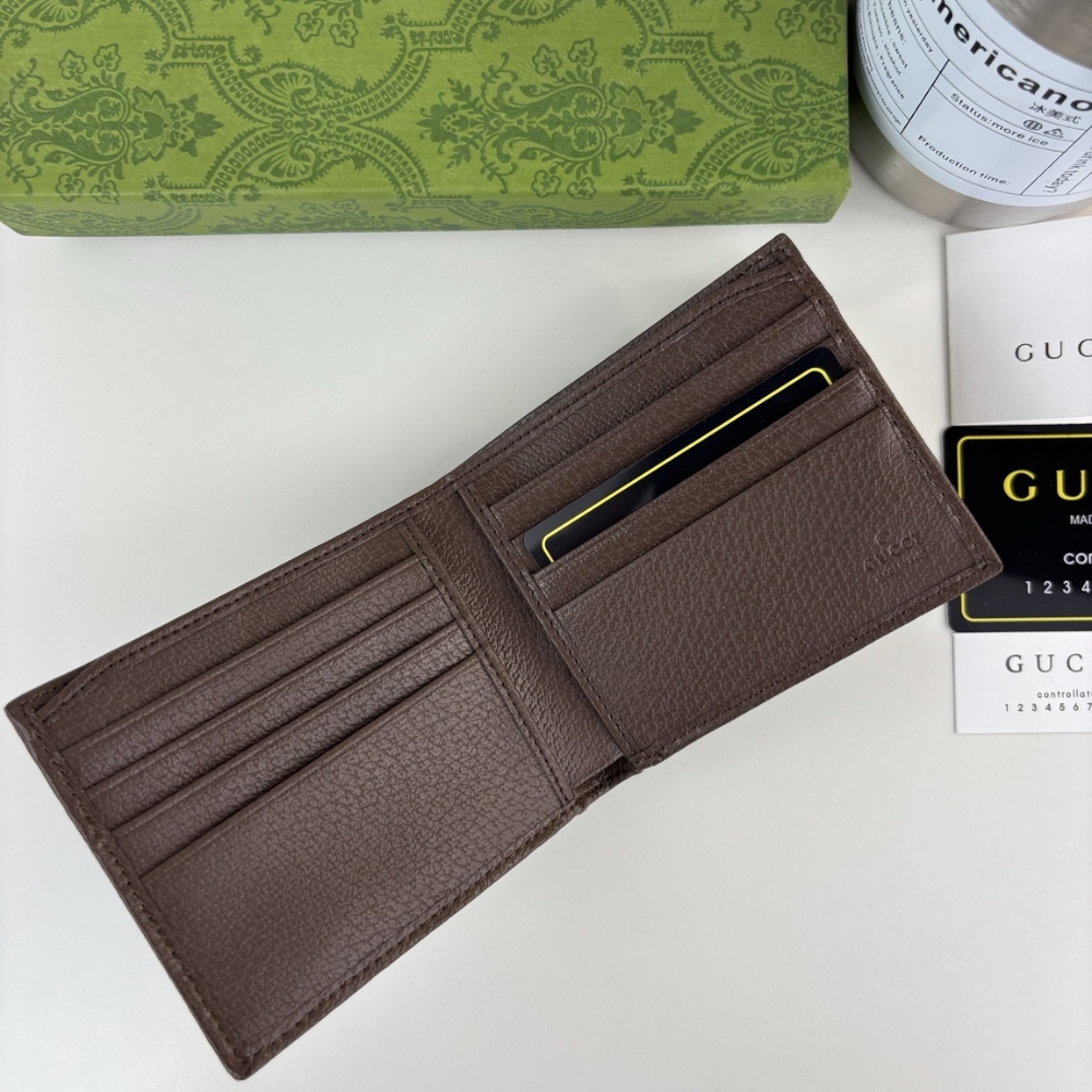 GUCCI OPHIDIA BI FOLD WALLET BEIGE AND DARK BROWN 11CM GUCCI OPHIDIA BI FOLD WALLET BEIGE AND DARK BROWN 11CM
