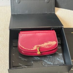 SAINT LAURENT MINI VOLTAIRE IN PATENT LEATHER GLOSS BURGUNDY