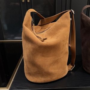 LOEWE LOOP BUCKET IN SUEDE TOBACCO 35CM
