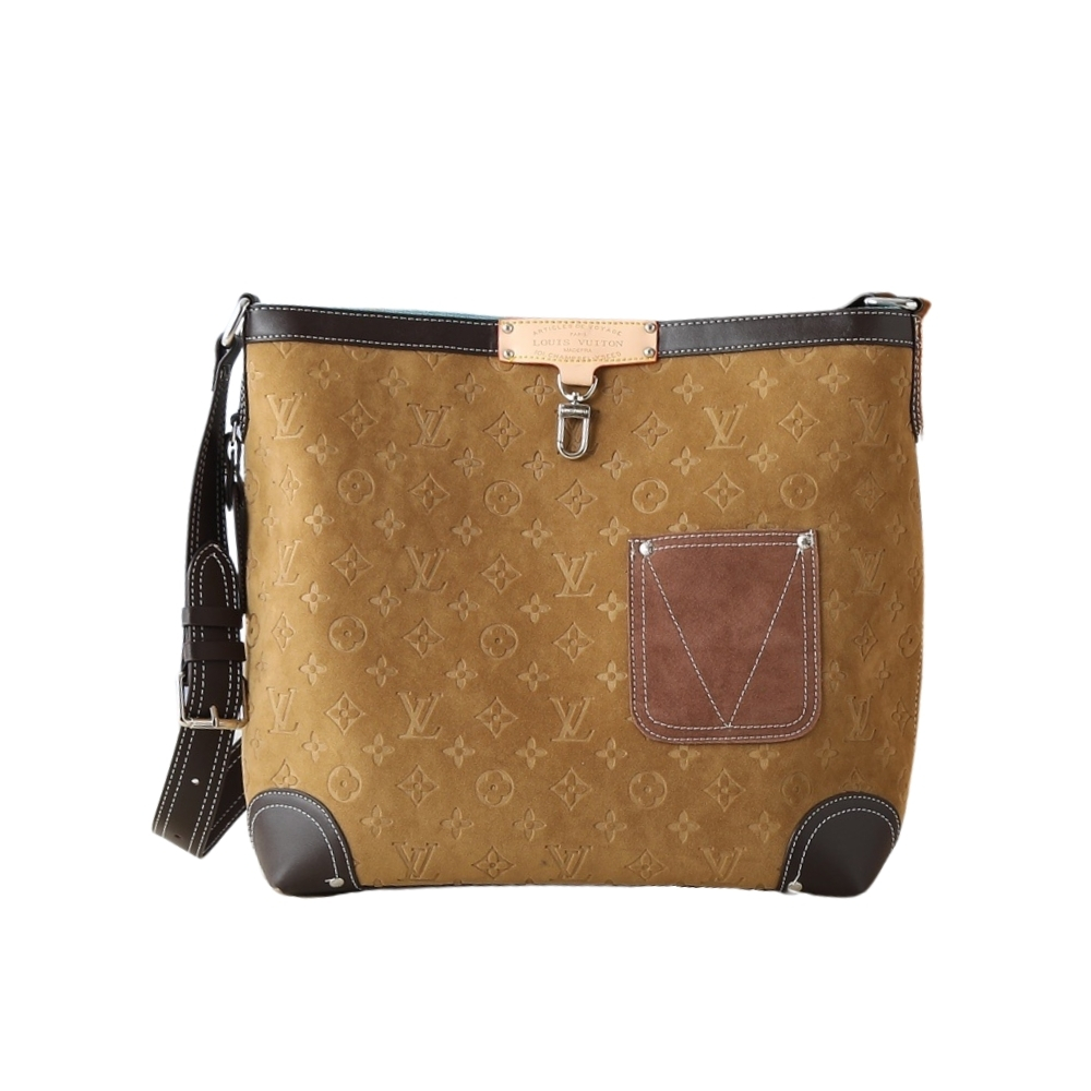 LOUIS VUITTON ODÉON MM MONOGRAM BEIGE SUEDE 30CM LOUIS VUITTON ODÉON MM MONOGRAM BEIGE SUEDE 30CM