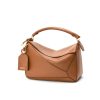 LOEWE SMALL FEATHERLIGHT PUZZLE BAG BROWN 24CM