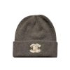 CHANEL CC LOGO CASHMERE BEANIE GRAY