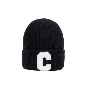 CELINE INITIAL BEANIE BLACK
