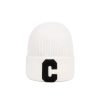 CELINE INITIAL BEANIE WHITE