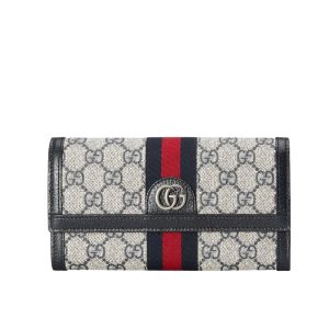GUCCI OPHIDIA CONTINENTAL WALLET BLACK GG SUPREME