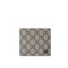 GUCCI BROWN INTERIOR GG BI FOLD WALLET BEIGE AND BLACK SUPREME 11CM