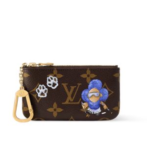 LOUIS VUITTON KEY POUCH MONOGRAM BLUE FROST 12CM M15341