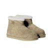 MIUMIU SUEDE AND SHEARLING BOOTIES DESERT BEIGE