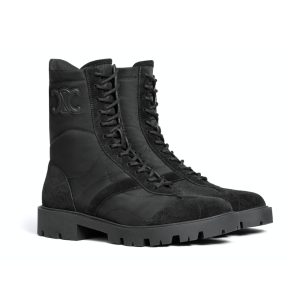 CELINE MARGARET BOOT IN NYLON AND SUEDE BLACK