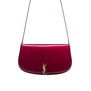SAINT LAURENT MINI VOLTAIRE IN PATENT LEATHER GLOSS BURGUNDY