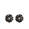 CHANEL CAMELLIA EARRINGS BLACK