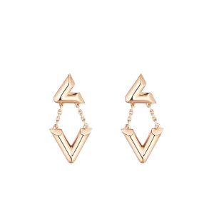 LOUIS VUITTON LV VOLT UPSIDE DOWN EARRINGS PINK GOLD