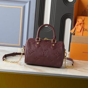 LOUIS VUITTON SPEEDY BANDOULIERE 20 MONOGRAM EMPREINTE GRENAT RED 20CM